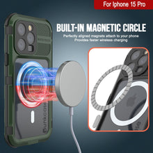 Load image into Gallery viewer, iPhone 15 Pro Metal Extreme 2.0 Series Aluminum Waterproof Case IP68 con Protector de Pantalla Incorporado [Verde Oscuro]
