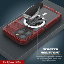 Load image into Gallery viewer, iPhone 15 Pro Metal Extreme 2.0 Series Aluminum Waterproof Case IP68 con Protector de Pantalla Incorporado [Rojo-Negro]
