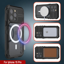 Load image into Gallery viewer, iPhone 15 Pro Metal Extreme 2.0 Serie Funda de Aluminio Impermeable IP68 con Protector de Pantalla Incorporado [Negro]
