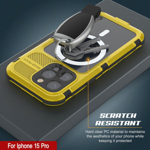iPhone 15 Pro Metal Extreme 2.0 Series Aluminum Waterproof Case IP68 con protector de pantalla incorporado [Amarillo]