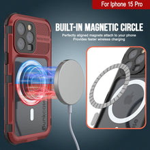 Load image into Gallery viewer, iPhone 15 Pro Metal Extreme 2.0 Series Aluminum Waterproof Case IP68 con Protector de Pantalla Incorporado [Rojo-Negro]
