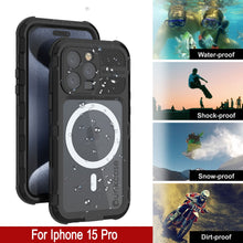 Load image into Gallery viewer, iPhone 15 Pro Metal Extreme 2.0 Serie Funda de Aluminio Impermeable IP68 con Protector de Pantalla Incorporado [Negro]
