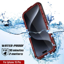 Load image into Gallery viewer, iPhone 15 Pro Metal Extreme 2.0 Series Aluminum Waterproof Case IP68 con Protector de Pantalla Incorporado [Rojo-Negro]
