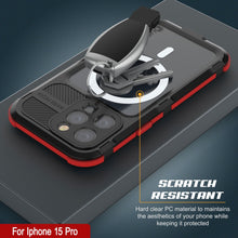 Load image into Gallery viewer, iPhone 15 Pro Metal Extreme 2.0 Series Aluminum Waterproof Case IP68 W/Buillt in Screen Protector [Black-Red]

Funda impermeable de aluminio de la serie Metal Extreme 2.0 para iPhone 15 Pro con IP68, con protector de pantalla incorporado [Negro-Rojo].
