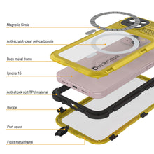 Cargar imagen en el visor de la galería, iPhone 15 Metal Extreme 2.0 Series, Funda Impermeable de Aluminio IP68 con Protector de Pantalla Incorporado [Amarillo]
