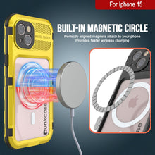 Cargar imagen en el visor de la galería, iPhone 15 Metal Extreme 2.0 Series, Funda Impermeable de Aluminio IP68 con Protector de Pantalla Incorporado [Amarillo]
