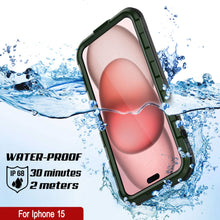 Cargar imagen en el visor de la galería, iPhone 15 Metal Extreme 2.0 Series Funda impermeable de aluminio IP68 con protector de pantalla incorporado [Verde Oscuro]
