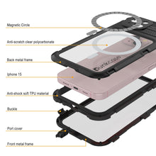 Cargar imagen en el visor de la galería, iPhone 15 Metal Extreme 2.0 Series Estuche impermeable de aluminio IP68 con protector de pantalla incorporado [Negro]
 
iPhone 15 Funda de Aluminio de la Serie Metal Extreme 2.0 a prueba de agua IP68 con Protector de Pantalla Incorporado [Negro]
