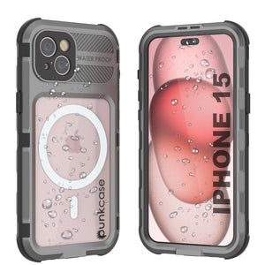 Funda impermeable de aluminio de la serie iPhone 15 Metal Extreme 2.0 con protector de pantalla incorporado IP68 [Plata]
