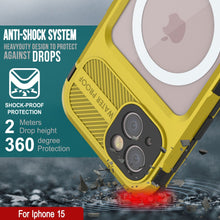 Cargar imagen en el visor de la galería, iPhone 15 Metal Extreme 2.0 Series, Funda Impermeable de Aluminio IP68 con Protector de Pantalla Incorporado [Amarillo]
