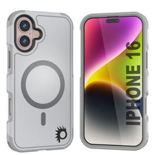Cargar imagen en el visor de la galería, Funda PunkCase para iPhone 16, [Serie Spartan 2.0], transparente, resistente y duradera, con protector de pantalla incorporado [blanco]
