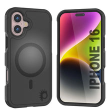 Cargar imagen en el visor de la galería, Funda PunkCase para iPhone 16, [Serie Spartan 2.0], transparente, resistente y duradera, con protector de pantalla incorporado [negro]
