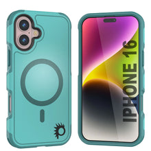 Cargar imagen en el visor de la galería, Funda PunkCase para iPhone 16, [Serie Spartan 2.0], transparente, resistente y duradera, con protector de pantalla incorporado [azul]
