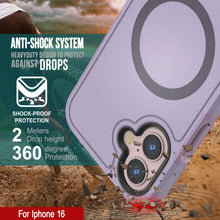 Cargar imagen en el visor de la galería, Funda PunkCase para iPhone 16, [Serie Spartan 2.0], transparente, resistente y duradera, con protector de pantalla incorporado [lila]
