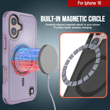 Cargar imagen en el visor de la galería, Funda PunkCase para iPhone 16, [Serie Spartan 2.0], transparente, resistente y duradera, con protector de pantalla incorporado [lila]
