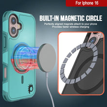 Cargar imagen en el visor de la galería, Funda PunkCase para iPhone 16, [Serie Spartan 2.0], transparente, resistente y duradera, con protector de pantalla incorporado [azul]
