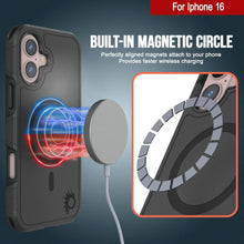 Cargar imagen en el visor de la galería, Funda PunkCase para iPhone 16, [Serie Spartan 2.0], transparente, resistente y duradera, con protector de pantalla incorporado [negro]
