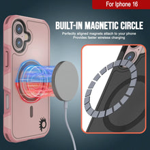 Cargar imagen en el visor de la galería, Funda PunkCase para iPhone 16, [Serie Spartan 2.0], transparente, resistente y duradera, con protector de pantalla incorporado [rosa]
