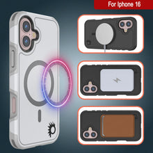 Cargar imagen en el visor de la galería, Funda PunkCase para iPhone 16, [Serie Spartan 2.0], transparente, resistente y duradera, con protector de pantalla incorporado [blanco]
