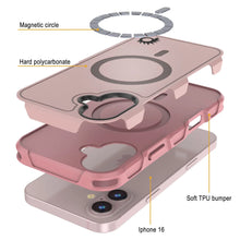 Cargar imagen en el visor de la galería, Funda PunkCase para iPhone 16, [Serie Spartan 2.0], transparente, resistente y duradera, con protector de pantalla incorporado [rosa]
