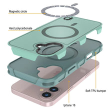 Cargar imagen en el visor de la galería, Funda PunkCase para iPhone 16, [Serie Spartan 2.0], transparente, resistente y duradera, con protector de pantalla incorporado [verde azulado]
