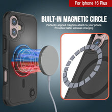 Cargar imagen en el visor de la galería, Funda PunkCase para iPhone 16 Plus, [Serie Spartan 2.0], transparente, resistente y duradera, con protector de pantalla incorporado [negro]
