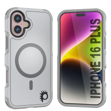 Cargar imagen en el visor de la galería, Funda PunkCase para iPhone 16 Plus, [Serie Spartan 2.0], transparente, resistente y duradera, con protector de pantalla incorporado [blanco]
