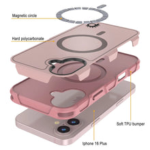 Cargar imagen en el visor de la galería, Funda PunkCase para iPhone 16 Plus, [Serie Spartan 2.0], transparente, resistente y duradera, con protector de pantalla incorporado [rosa]
