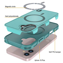 Cargar imagen en el visor de la galería, Funda PunkCase para iPhone 16 Plus, [Serie Spartan 2.0], transparente, resistente y duradera, con protector de pantalla incorporado [azul]
