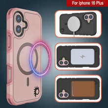 Cargar imagen en el visor de la galería, Funda PunkCase para iPhone 16 Plus, [Serie Spartan 2.0], transparente, resistente y duradera, con protector de pantalla incorporado [rosa]
