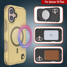 Cargar imagen en el visor de la galería, Funda PunkCase para iPhone 16 Plus, [Serie Spartan 2.0], transparente, resistente y duradera, con protector de pantalla incorporado [amarillo]
