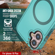 Cargar imagen en el visor de la galería, Funda PunkCase para iPhone 16 Plus, [Serie Spartan 2.0], transparente, resistente y duradera, con protector de pantalla incorporado [azul]
