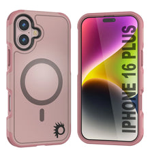 Cargar imagen en el visor de la galería, Funda PunkCase para iPhone 16 Plus, [Serie Spartan 2.0], transparente, resistente y duradera, con protector de pantalla incorporado [rosa]
