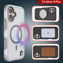 Cargar imagen en el visor de la galería, Funda PunkCase para iPhone 16 Plus, [Serie Spartan 2.0], transparente, resistente y duradera, con protector de pantalla incorporado [blanco]
