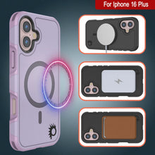 Cargar imagen en el visor de la galería, Funda PunkCase para iPhone 16 Plus, [Serie Spartan 2.0], transparente, resistente y duradera, con protector de pantalla incorporado [lila]
