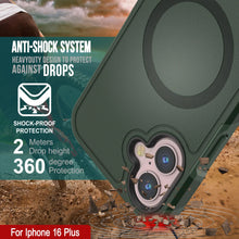Cargar imagen en el visor de la galería, Funda PunkCase para iPhone 16 Plus, [Serie Spartan 2.0], transparente, resistente y duradera, con protector de pantalla incorporado [verde oscuro]
