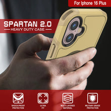 Cargar imagen en el visor de la galería, Funda PunkCase para iPhone 16 Plus, [Serie Spartan 2.0], transparente, resistente y duradera, con protector de pantalla incorporado [amarillo]
