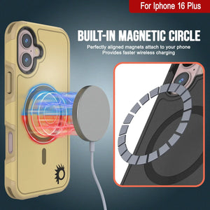 Funda PunkCase para iPhone 16 Plus, [Serie Spartan 2.0], transparente, resistente y duradera, con protector de pantalla incorporado [amarillo]