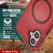 Cargar imagen en el visor de la galería, Funda PunkCase para iPhone 16 Plus, [Serie Spartan 2.0], transparente, resistente y duradera, con protector de pantalla incorporado [rojo]
