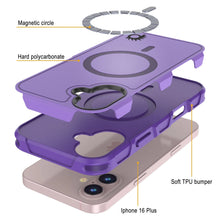 Cargar imagen en el visor de la galería, Funda PunkCase para iPhone 16 Plus, [Serie Spartan 2.0], transparente, resistente y duradera, con protector de pantalla incorporado [púrpura]
