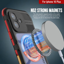 Load image into Gallery viewer, Estuche impermeable de aluminio Metal Extreme 2.0 Series para iPhone 16 Plus con protección IP68 y protector de pantalla incorporado [negro y rojo]
