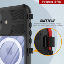 Load image into Gallery viewer, Funda impermeable de aluminio Metal Extreme 2.0 Series para iPhone 16 Plus con protección IP68 y protector de pantalla incorporado [negro]
