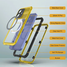 Load image into Gallery viewer, Estuche impermeable de aluminio Metal Extreme 2.0 Series para iPhone 16 Plus con protección IP68 y protector de pantalla incorporado [amarillo]
