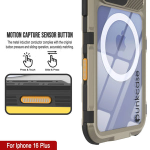 Estuche impermeable de aluminio Metal Extreme 2.0 Series para iPhone 16 Plus con protección IP68 y protector de pantalla incorporado [dorado]