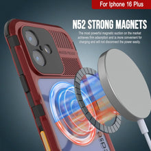 Load image into Gallery viewer, Estuche impermeable de aluminio Metal Extreme 2.0 Series para iPhone 16 Plus con protección IP68 y protector de pantalla incorporado [rojo y negro]
