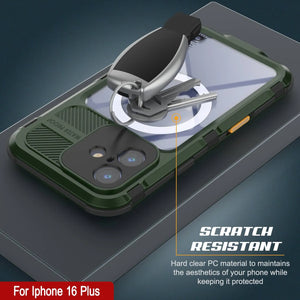 Estuche impermeable de aluminio Metal Extreme 2.0 Series para iPhone 16 Plus con protección IP68 y protector de pantalla incorporado [verde oscuro]