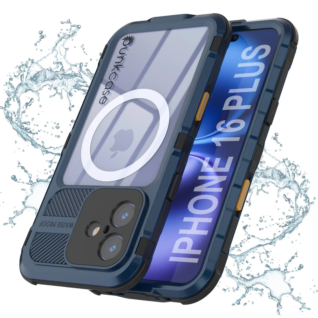 Funda impermeable de aluminio Metal Extreme 2.0 Series para iPhone 16 Plus con protección IP68 y protector de pantalla incorporado [azul]