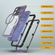 Load image into Gallery viewer, Estuche impermeable de aluminio Metal Extreme 2.0 Series para iPhone 16 Plus con protección IP68 y protector de pantalla incorporado [púrpura]
