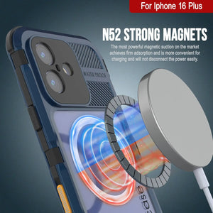 Funda impermeable de aluminio Metal Extreme 2.0 Series para iPhone 16 Plus con protección IP68 y protector de pantalla incorporado [azul]