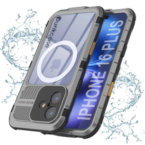 Estuche impermeable de aluminio Metal Extreme 2.0 Series para iPhone 16 Plus con protección IP68 y protector de pantalla incorporado [plateado]